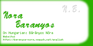 nora baranyos business card